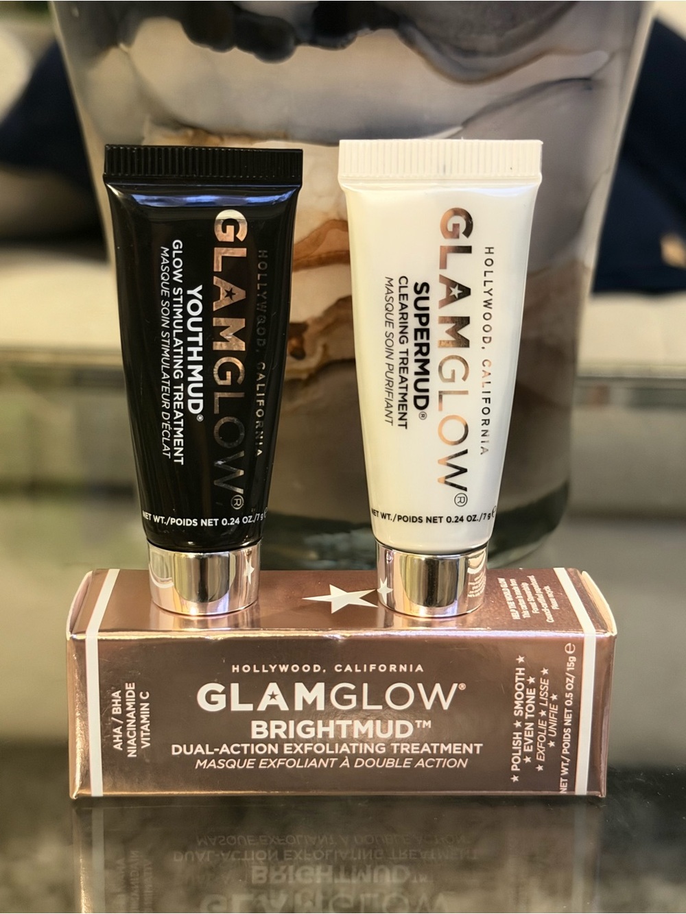 GlamGlow Brightmud / YouthMud / Supermud - trio set all new and sealed MINI SIZE